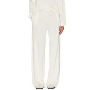 Revolve Lanston Porter Wide Leg Sweatpant Off White Size Large Drawstring Waist